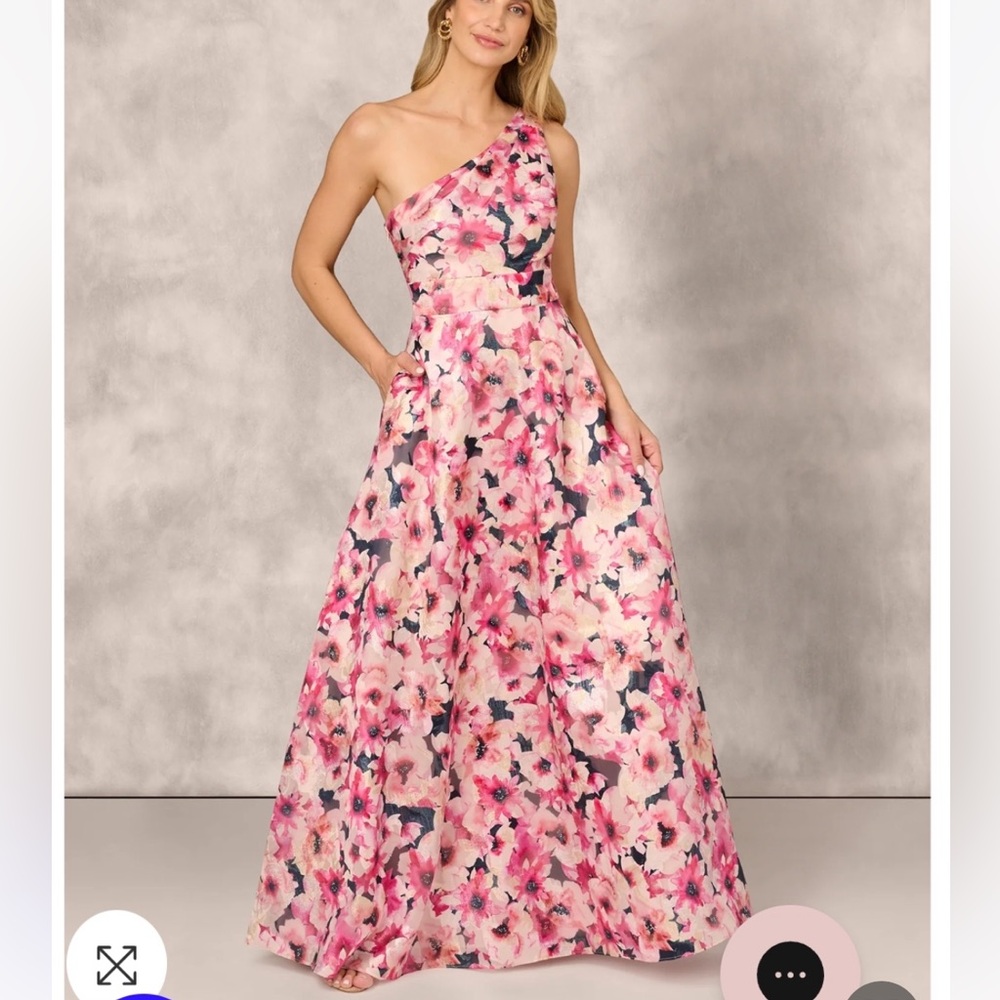 Chic One-Shoulder Floral Dress in Pink